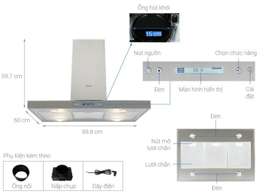 Máy hút mùi đảo Hafele HH-IS90A 539.81.715