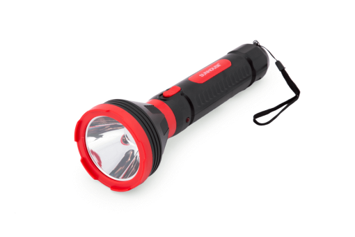 Đèn pin cầm tay LED Sunhouse SHE-4351, cỡ lớn, đỏ đen - 1