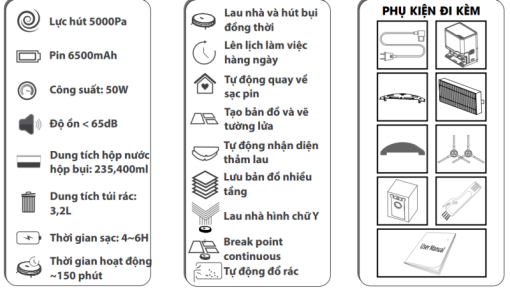 Robot Hút Bụi, Lau Sàn Hubert HB-S68-Plus - 3