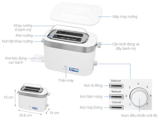 Máy nướng bánh mì Electrolux E2TS1-100W - 3