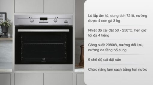 Lò nướng âm tủ ELECTROLUX EOB3434BOX 60cm SteamBake dung tích 72L NHẬP KHẨU Ý Electrolux EOB3434BOX - 19