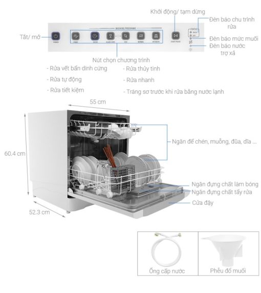 Máy rửa chén mini Electrolux ESF6010BW - 3