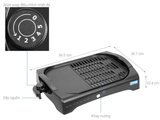 Vỉ nướng điện Electrolux ETTG1-40BK - 3