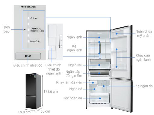 Tủ lạnh Electrolux Inverter 335 lít EBB3702K-H - 3