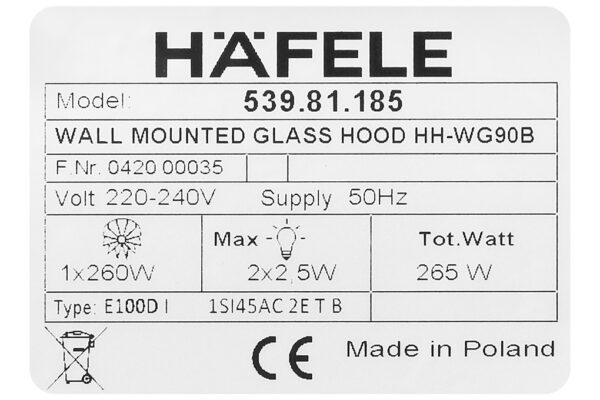 Máy hút mùi áp tường Hafele HH-WG90B (539.81.185) - 44