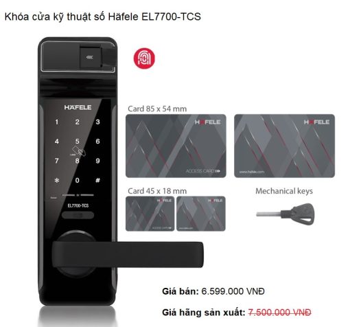 Khóa điện tử Hafele EL7700-TCS - 1