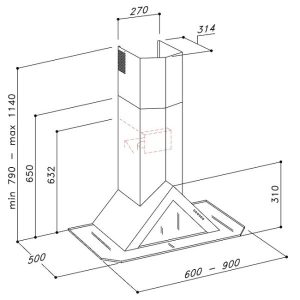 MÁY HÚT MÙI ÁP TƯỜNG DUDOFF HERA - 9