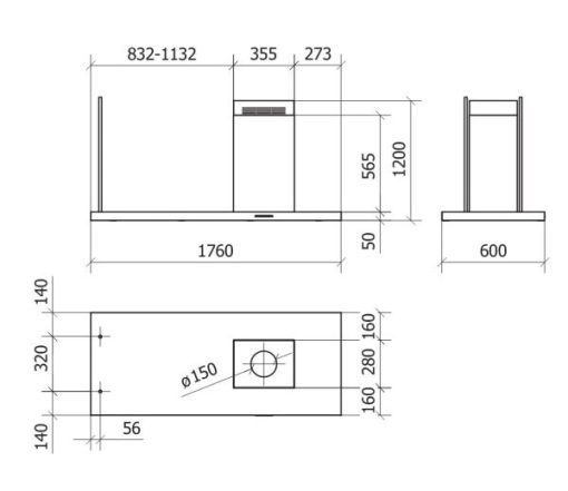 Máy hút mùi Dudoff đảo kết hợp trang trí Elea Isola 176SSL - 5