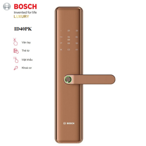 Khóa Cửa Vân Tay BOSCH ID40PK Vàng Đồng - 1