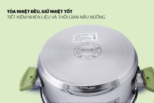 BỘ NỒI INOX 3 ĐÁY SUNHOUSE SH336 - 11