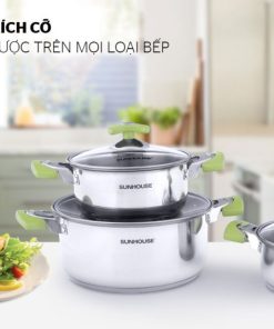 BỘ NỒI INOX 3 ĐÁY SUNHOUSE SH336 - 25