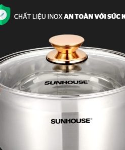 Bộ 3 Nồi Inox 5 Đáy Từ Vung Kính Sunhouse SH781 (16cm, 20cm, 24cm) - 22 Bộ 3 Nồi Inox 5 Đáy Từ Vung Kính Sunhouse SH781 (16cm, 20cm, 24cm) - 21