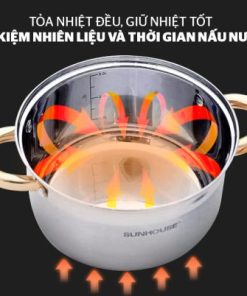Bộ 3 Nồi Inox 5 Đáy Từ Vung Kính Sunhouse SH781 (16cm, 20cm, 24cm) - 24 Bộ 3 Nồi Inox 5 Đáy Từ Vung Kính Sunhouse SH781 (16cm, 20cm, 24cm) - 23