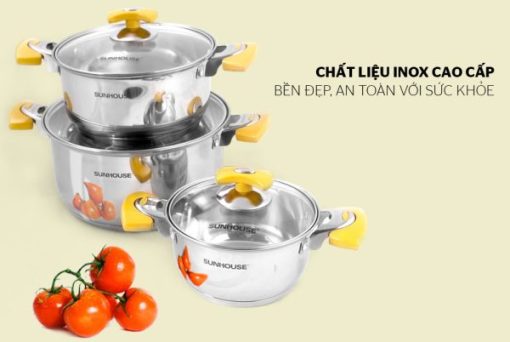 BỘ NỒI INOX 5 ĐÁY SUNHOUSE SH787 - 13