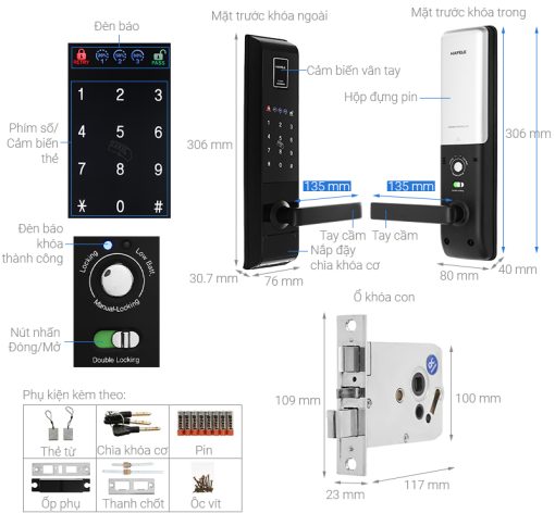 Khóa Điện Tử Hafele El9000 - TCS 912.05.378 - 3