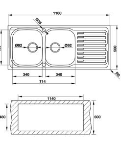 CHẬU RỬA BÁT HAFELE HS-S11650 565.86.281 - 6 CHẬU RỬA BÁT HAFELE HS-S11650 565.86.281 - 5