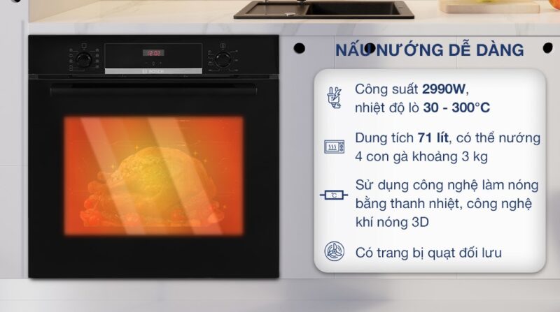 Lò nướng âm BOSCH HBS534BB0B SERIE 4