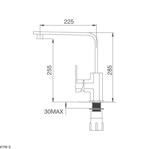 Vòi inox Malloca K118-S - Vòi inox 304 - 3