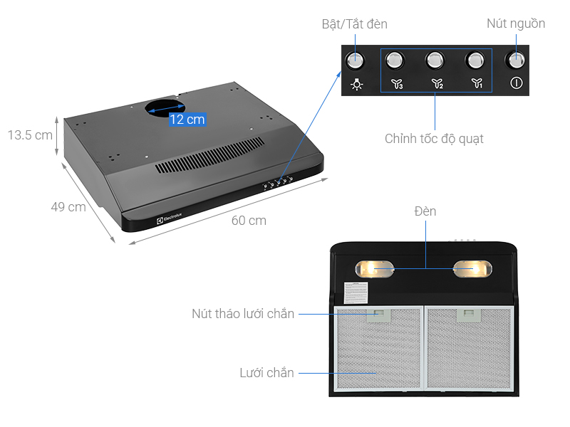 Máy hút mùi Electrolux EFT6032K