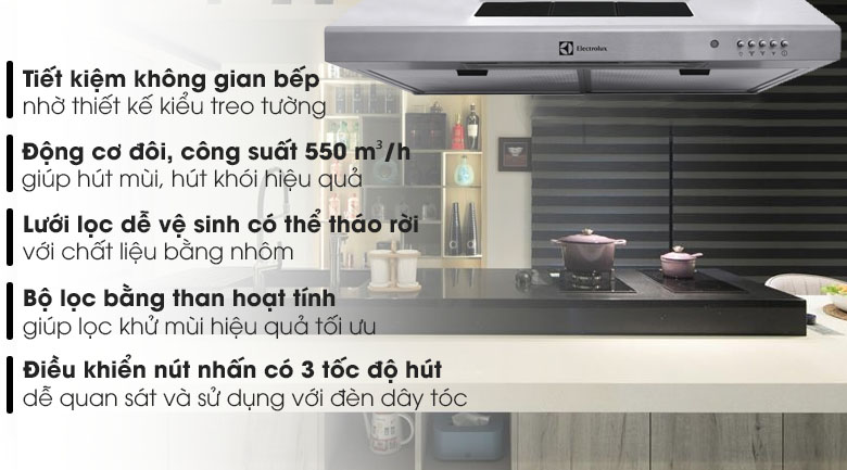 Máy hút mùi cổ điển Electrolux EFT7516X - 30 Máy hút mùi cổ điển Electrolux EFT7516X