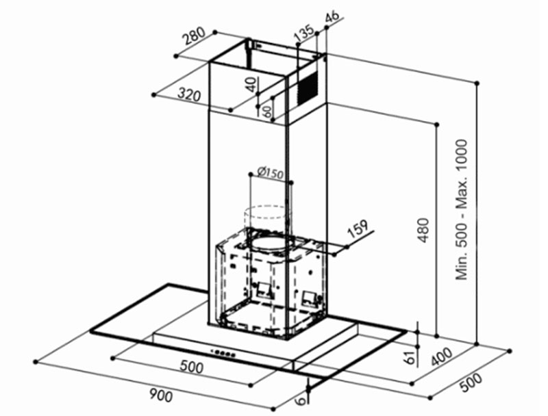 Máy hút mùi FABER NICE-BL-A90 - 11 Máy hút mùi FABER NICE-BL-A90