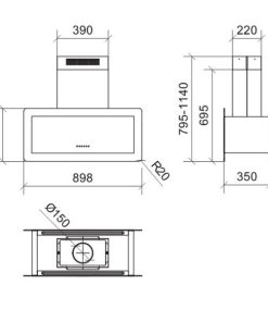 Máy Hút Mùi Dudoff đảo kết hợp trang trí Metropolis 90SG - 10 Máy Hút Mùi Dudoff đảo kết hợp trang trí Metropolis 90SG - 9