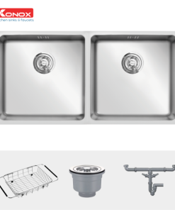 CHẬU RỬA CHÉN BÁT KONOX KN7544DUB Siphon, giá úp bát inox - 11