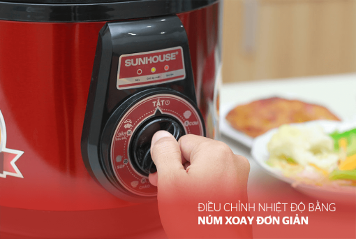 Nồi Áp Suất Điện Đa Năng Sunhouse DNDSHD1552 - 5L (Đỏ Đen) - 5