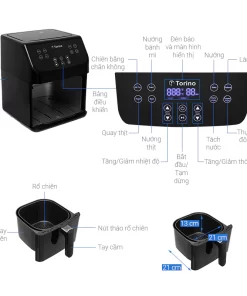 Nồi chiên không dầu Torino 5.5 lít TF-JW55A - 11