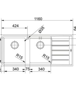 FRANKE | Chậu rửa Inox NPX 621 RHD (101.0068.377) - 9