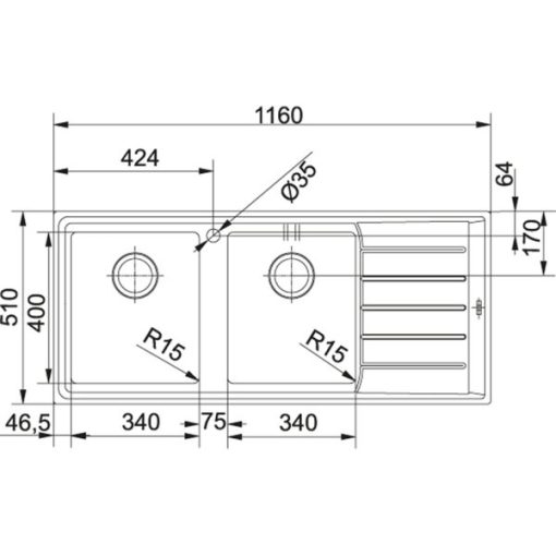 FRANKE | Chậu rửa Inox NPX 621 RHD (101.0068.377) - 5