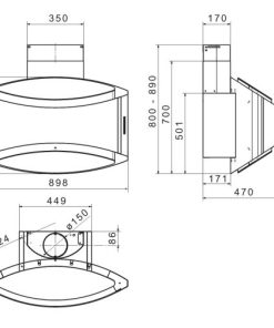 MÁY HÚT MÙI ĐẢO DUDOFF PLANNET 90SS - 10 MÁY HÚT MÙI ĐẢO DUDOFF PLANNET 90SS - 9