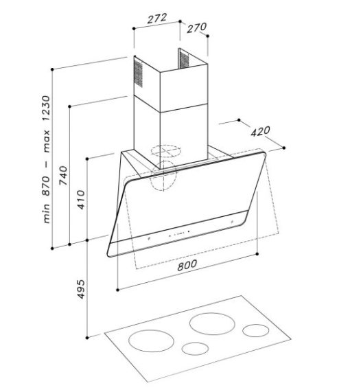 MÁY HÚT MÙI ÁP TƯỜNG DUDOFF PLATO BS - 7