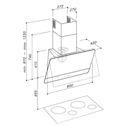 MÁY HÚT MÙI ÁP TƯỜNG DUDOFF PLATO BG - 5