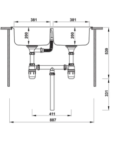 Chậu rửa chén Hafele HS-SD8648 567.20.493 - 14 Chậu rửa chén Hafele HS-SD8648 567.20.493 - 13