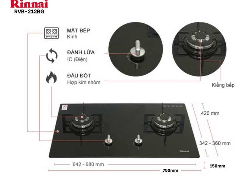 screenshot 1754576603 - Bếp gas âm Rinnai RVB-212BG, Ngắt gas tự động
