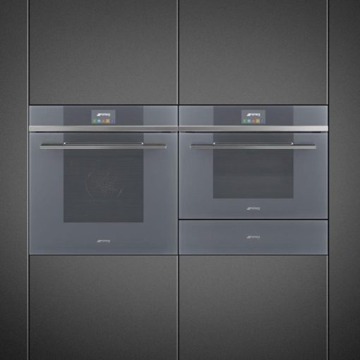 LÒ VI SÓNG KẾT HỢP NƯỚNG SMEG, THỦY PHÂN, NHỎ GỌN 45CM, LINEA, MẶT KÍNH BẠC SF4104MCS 536.64.612 - 9