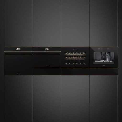 LÒ VI SÓNG KẾT HỢP NƯỚNG SMEG, THỦY PHÂN, 45 CM, DOLCE STIL NOVO, MÀU HOÀN THIỆN: ĐEN & ĐỒNG SF4604MCNR 535.64.559 - 9