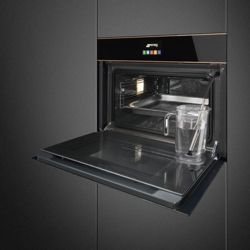 LÒ NƯỚNG KẾT HỢP HẤP SMEG, THỦY PHÂN, 45 CM, DOLCE STIL NOVO, MÀU HOÀN THIỆN: ĐEN & ĐỒNGSF4604VCNR1 536.64.741 - 9