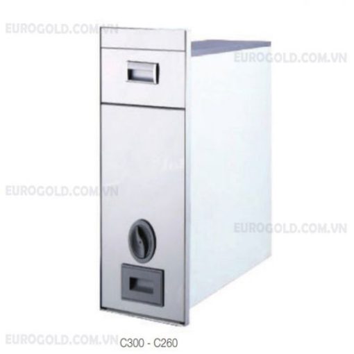 THÙNG GẠO MẶT GƯƠNG NÚT XOÁY EUROGOLD C300 Trắng Sữa - 1