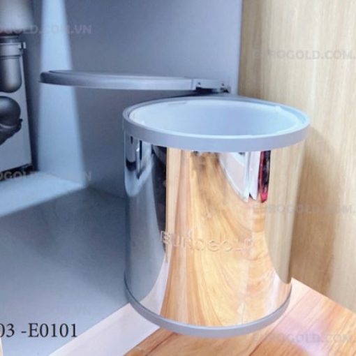 Thùng rác tròn gắn cánh âm tủ Eurogold E0103 - 1