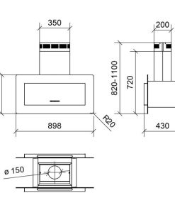 Máy Hút Mùi Dudoff đảo kết hợp trang trí Trisia Isola 90SGB - 10 Máy Hút Mùi Dudoff đảo kết hợp trang trí Trisia Isola 90SGB - 9