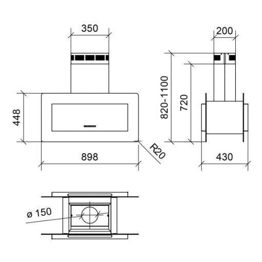 Máy Hút Mùi Dudoff đảo kết hợp trang trí Trisia Isola 90SGB - 5