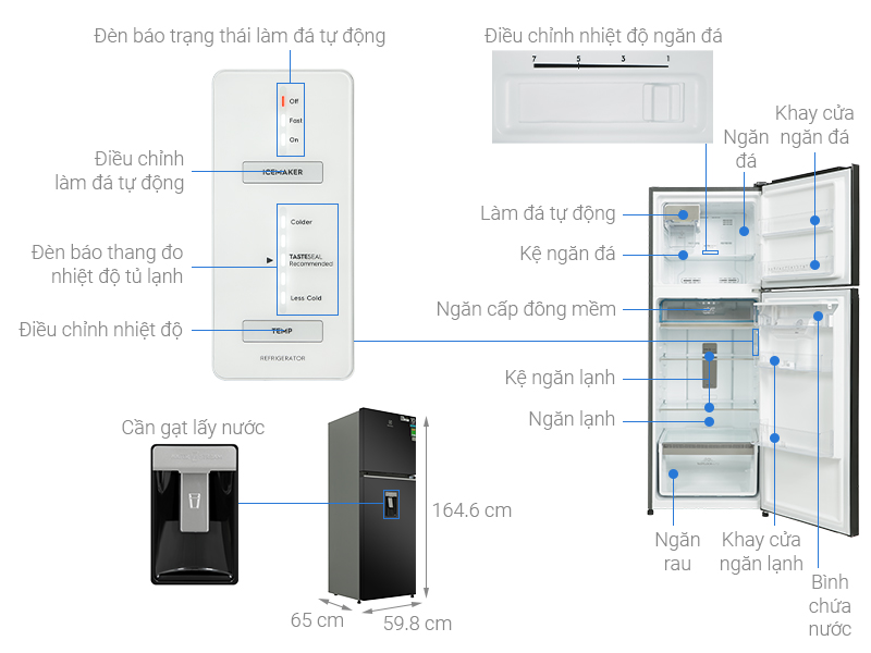 Tủ Lạnh Electrolux Inverter 312 Lít ETB3460K-H