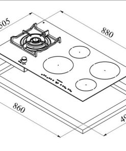 Bếp kết hợp gas từ Franke GRANI Z0105 - 9