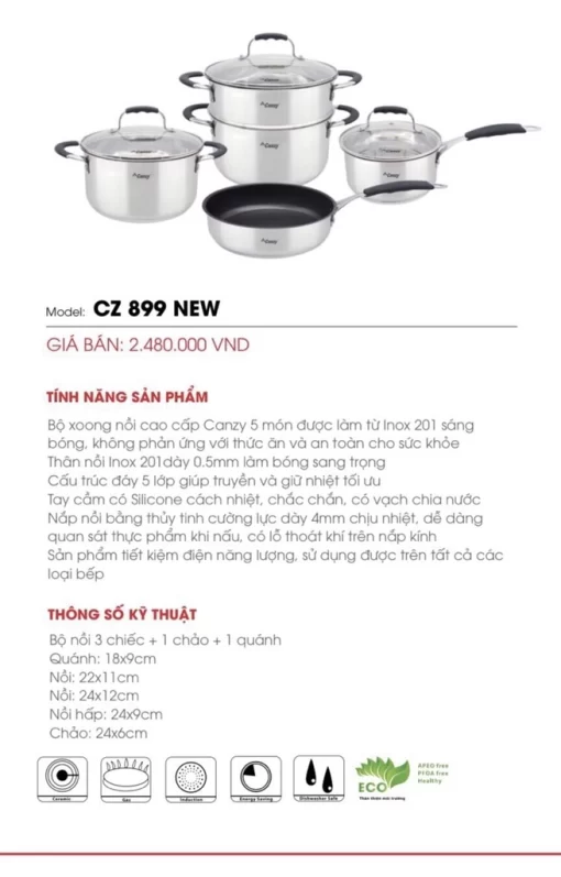Bộ nồi Canzy CZ 899