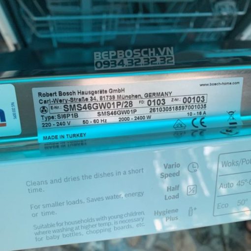 Máy rửa chén độc lập BOSCH SMS46GW01P|Serie 4 - 55