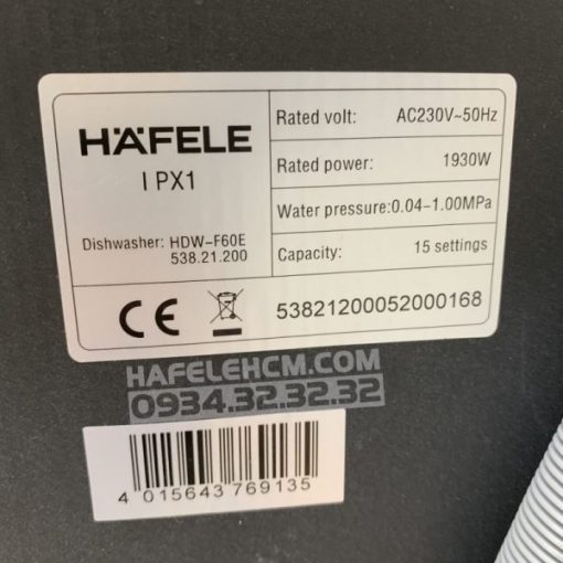 Máy Rửa Chén Độc Lập Hafele Hdw-F60E 538.21.200 - 63