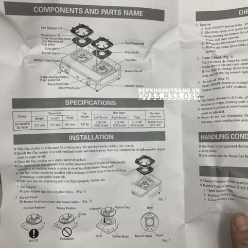 Bếp Gas Rinnai RJ-9600E(NHAT) - 19