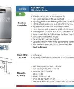 MÁY RỬA CHÉN BOSCH SERI 6 SMS6ZCI48E SẤY KHÔ ZEOLITH 2021 - 158 MÁY RỬA CHÉN BOSCH SERI 6 SMS6ZCI48E SẤY KHÔ ZEOLITH 2021 - 157